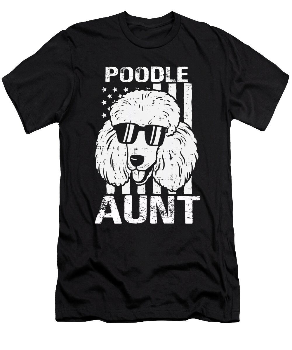 Poodle Aunt USA Flag Patriotic Dhbubble T-Shirt