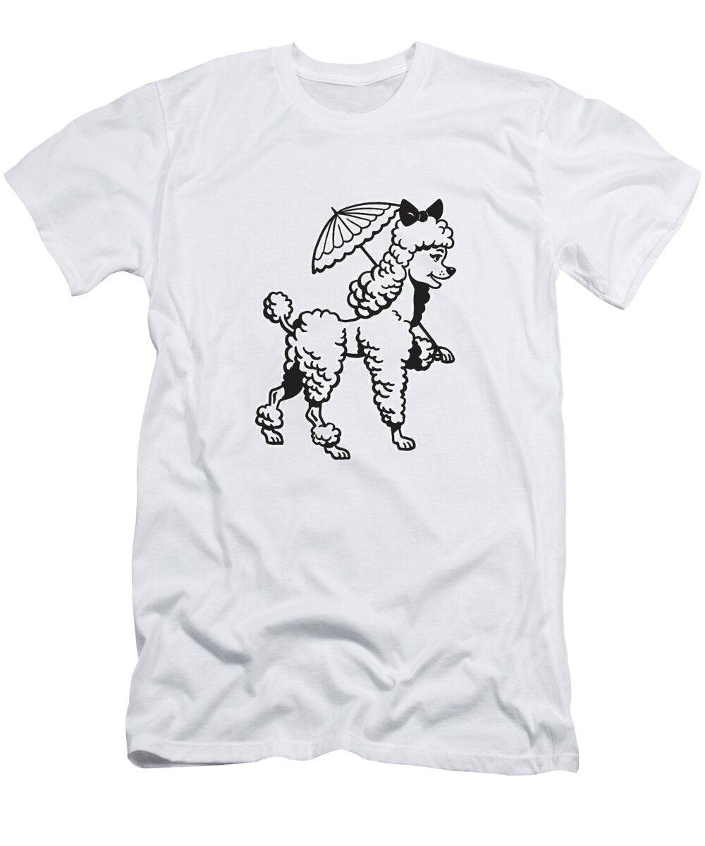 Poodle Carrying an Umbrella Csa Images T-Shirt