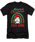 Poodle Christmas Santa Hat Dog Mom Boho Rainbow Xmas Premium Th T-Shirt