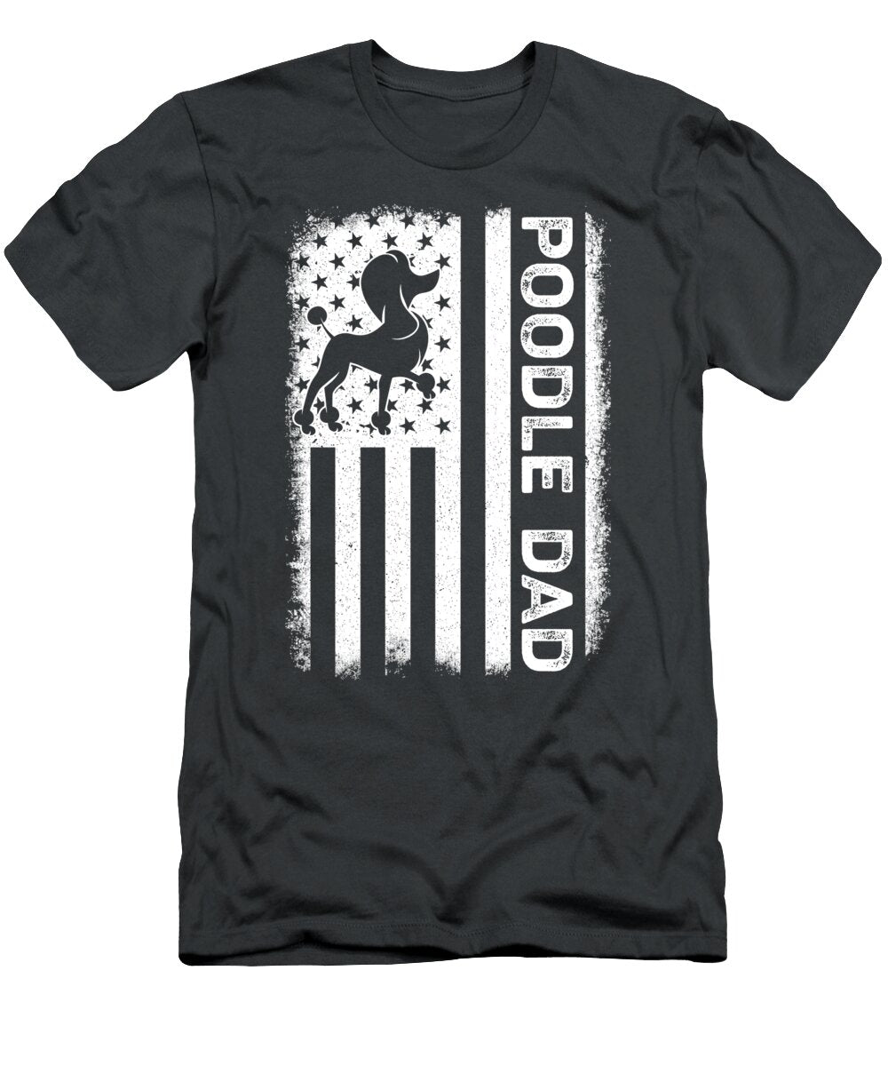 Poodle Dad USA Flag Job T-Shirt