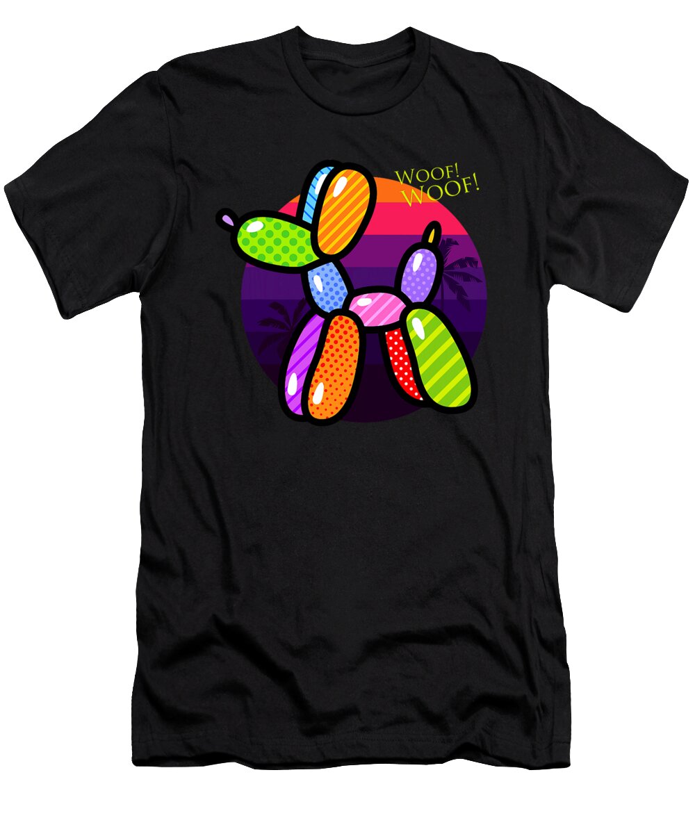 Poodle Dog Balloon Animal Illustration Graphic Zyneu Gangd T-Shirt