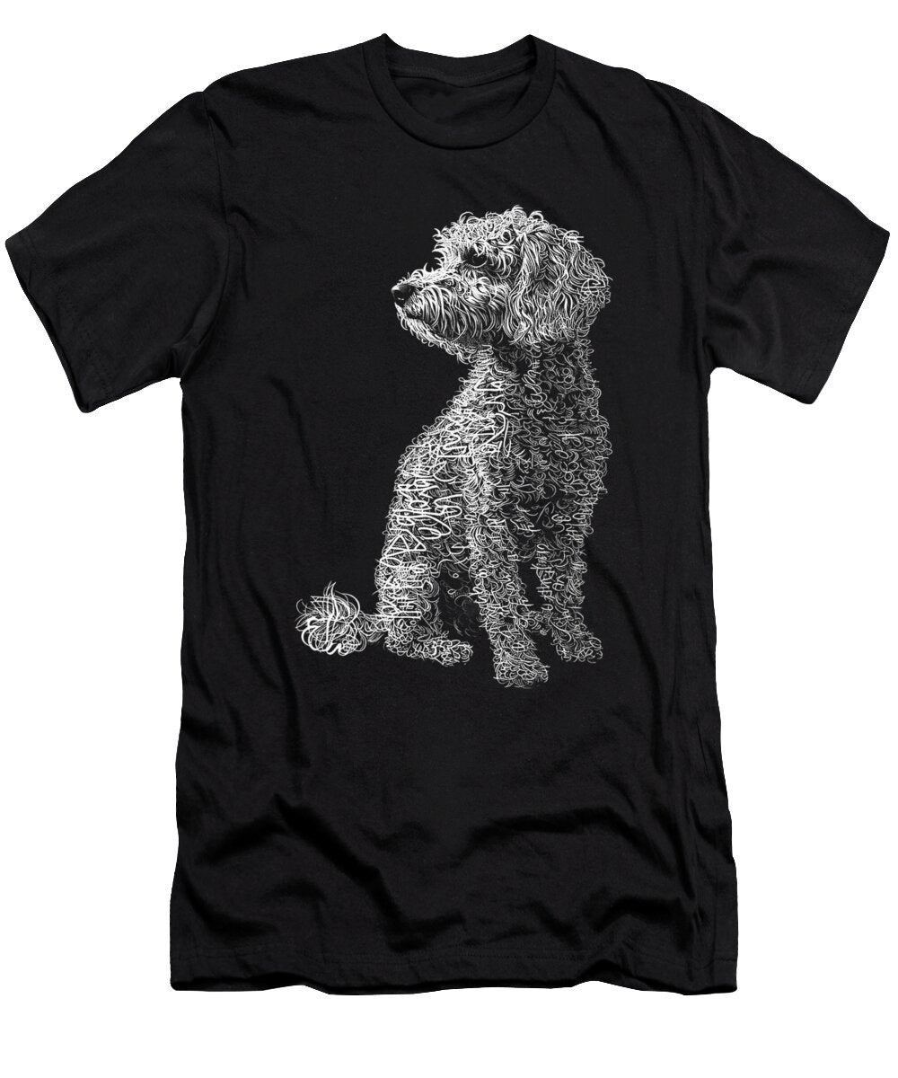 Poodle Dog Drawing Abstract Animal Pet Poodle Natalie Lidford T-Shirt