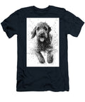 Poodle Dog Ink Drawing in Splash of Inked Black and White Animal Intricate Details Funnygiftscreation T-Shirt