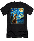 Poodle Dog Moonlit Canine Art Van Gogh Starry Zyneu Gangd T-Shirt