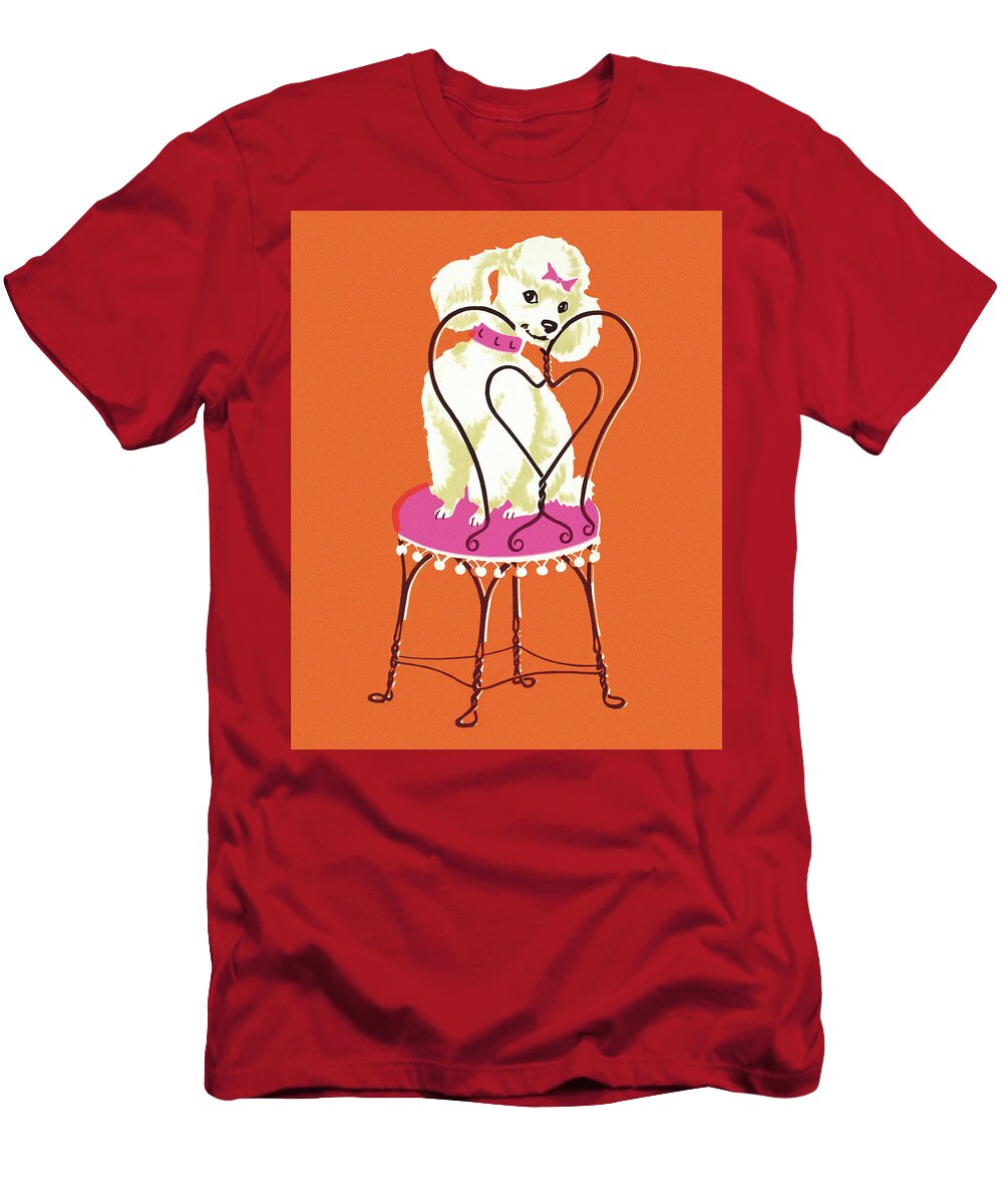 Poodle Dog on Chair Csa Images T-Shirt