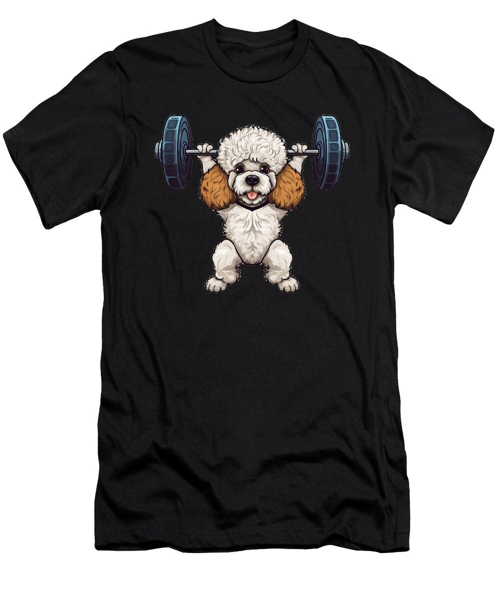 Poodle Dog Powerlifting Weightlifting Gym Yah Lishr T-Shirt