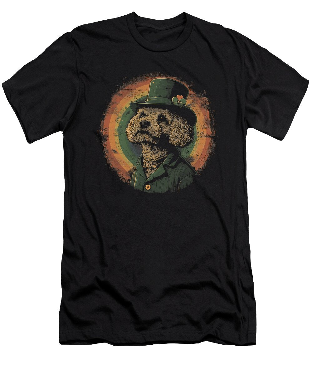 Poodle Dog Shamrock St Patricks Day Saint Irish Natalie Lidford T-Shirt