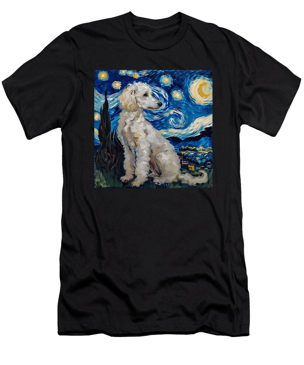 Poodle Dog Van Gogh Style Starry Night Gift Zyneu Gangd T-Shirt