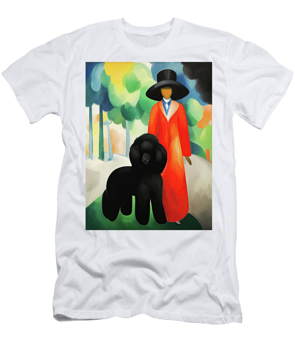 Poodle Dog Walking in the Park 02 Madeleine Macke Madeleine Macke T-Shirt