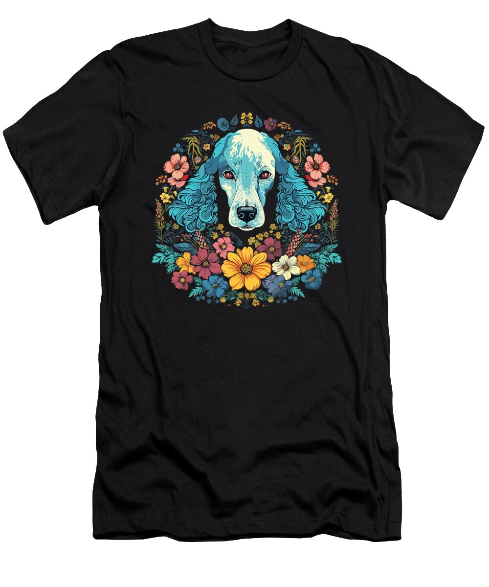 Poodle Dog with Flowers Natalie Lidford T-Shirt