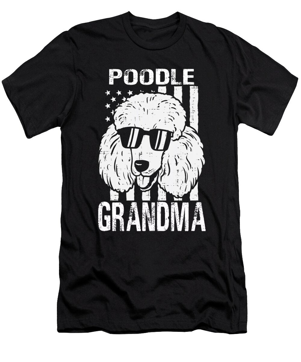 Poodle Grandma USA Flag Patriotic Dhbubble T-Shirt