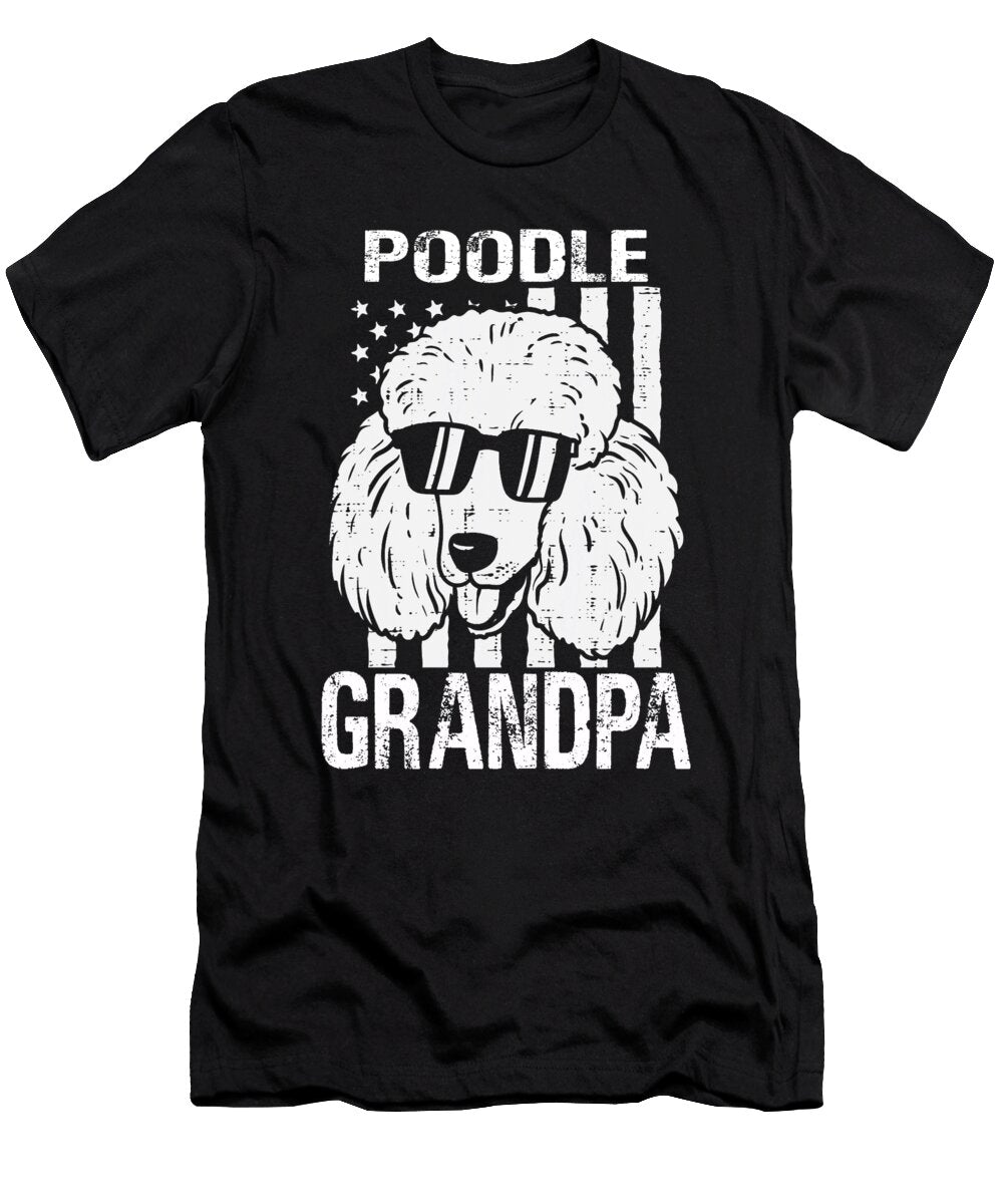 Poodle Grandpa USA Flag Patriotic Dhbubble T-Shirt