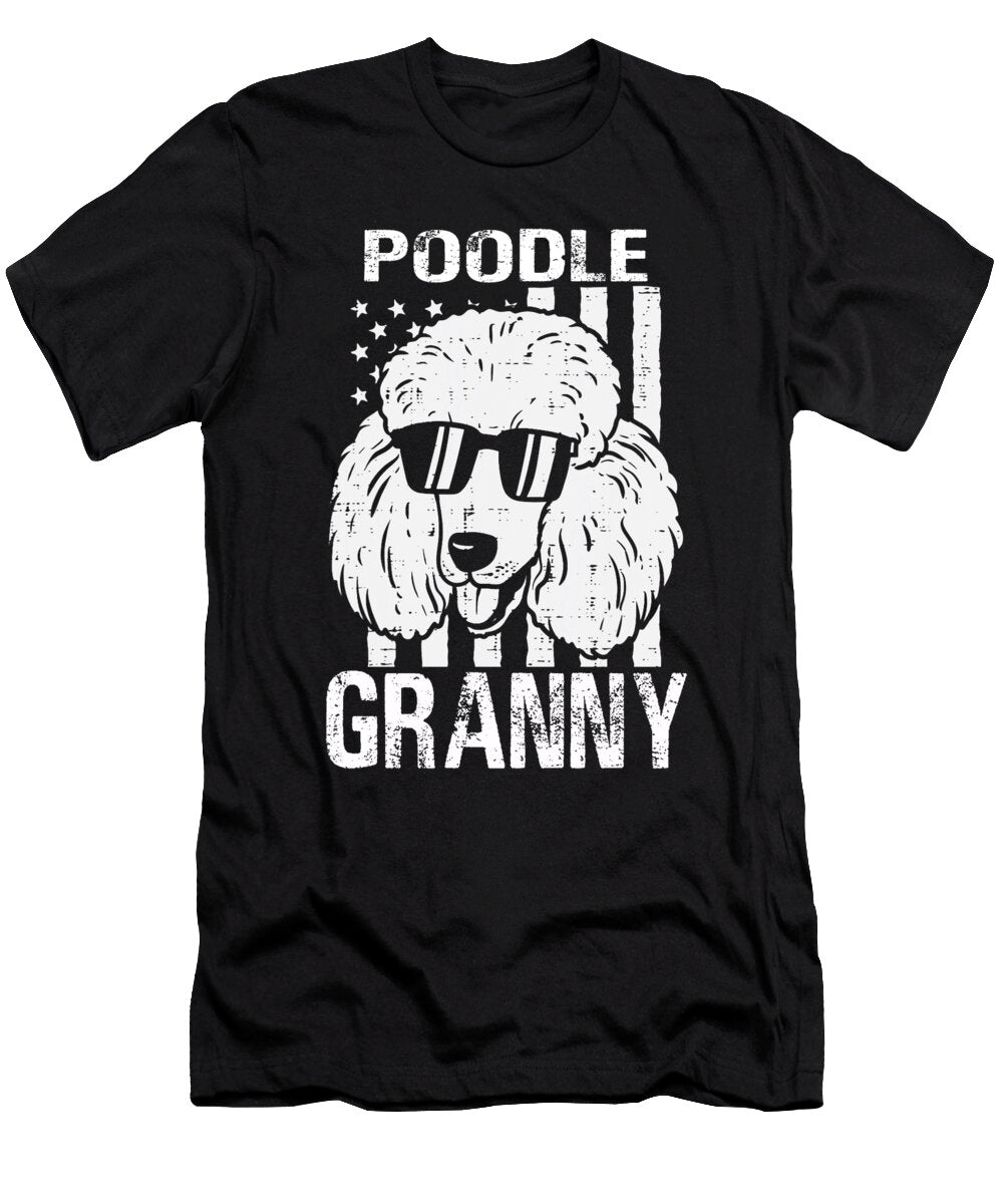 Poodle Granny USA Flag Patriotic Dhbubble T-Shirt