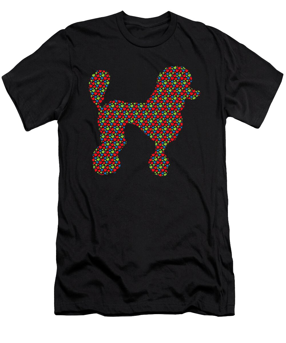 Poodle Heart Puppy Lover Pet Trainer Breeder Natalie Lidford T-Shirt