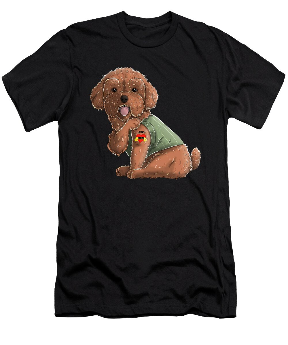 Poodle I Love Mom Tattoo Dog Funny Mothers Day Gift Dhbubble T-Shirt