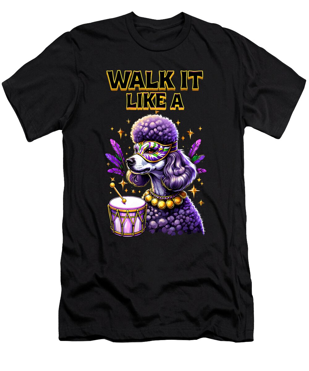 Poodle in Mardi Gras Mask Studi Alex T-Shirt