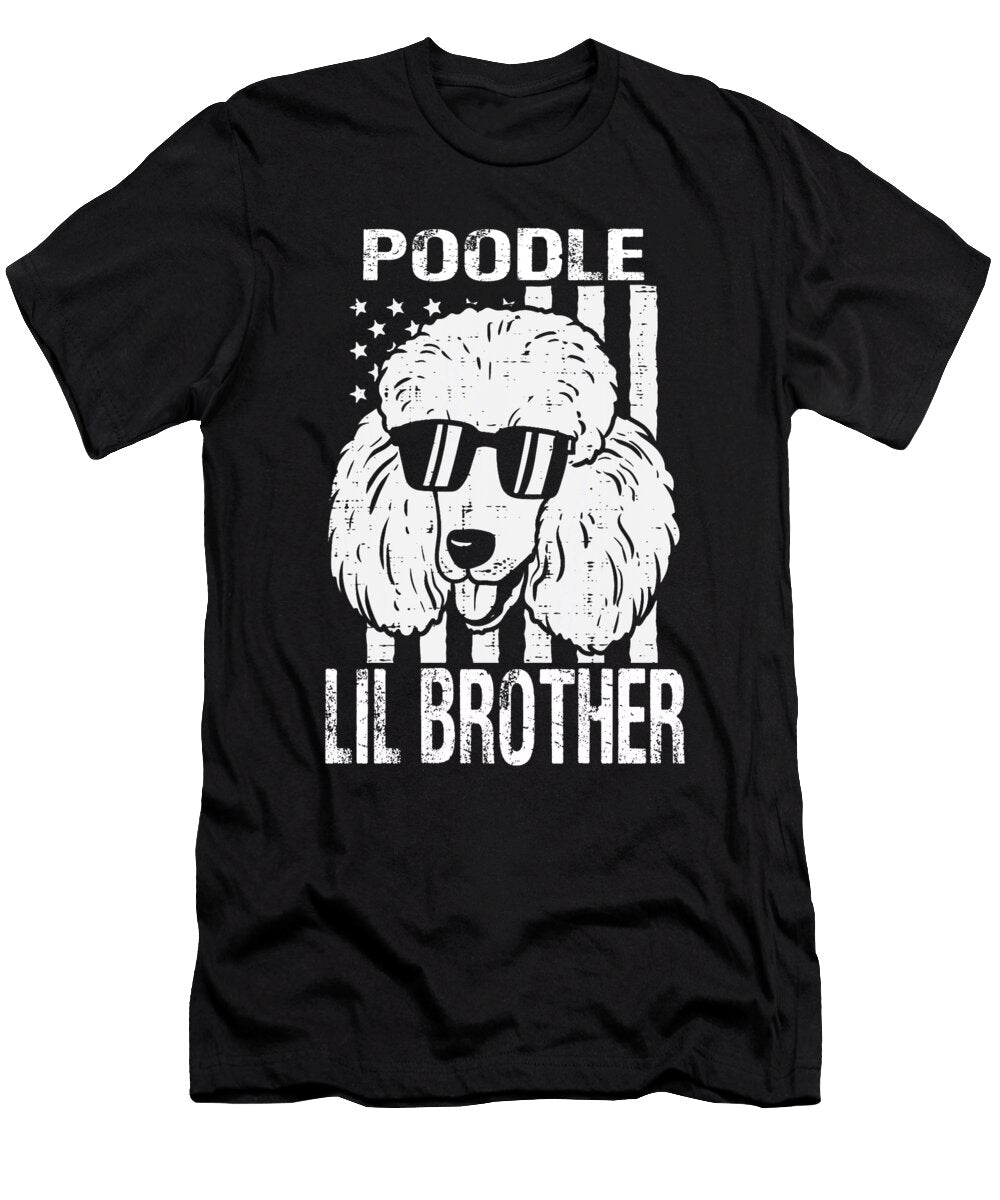Poodle Lil Brother USA Flag Patriotic Dhbubble T-Shirt