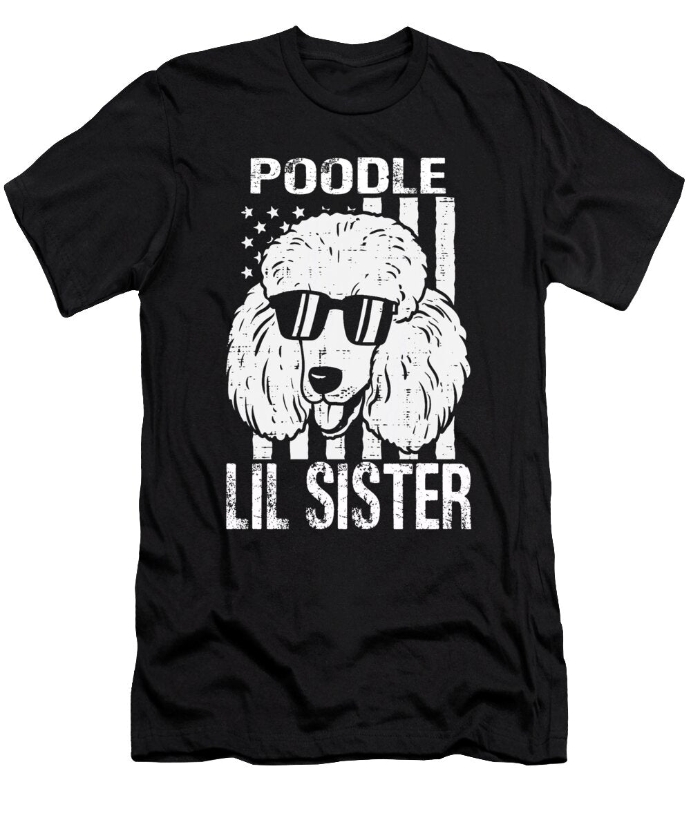 Poodle Lil Sister USA Flag Patriotic Dhbubble T-Shirt