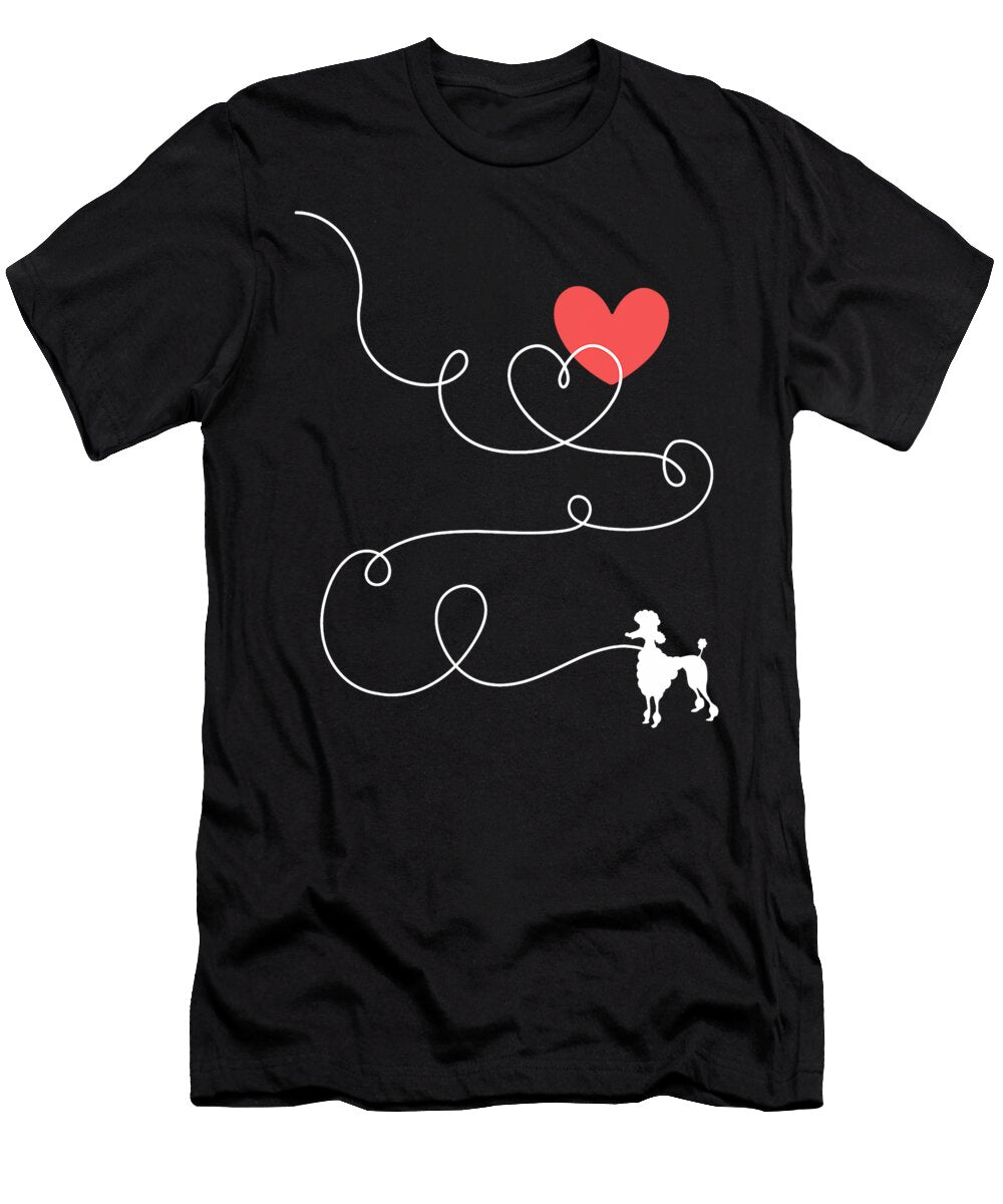 Poodle Love Heart Dog Owner Canine Lover Pet Natalie Lidford T-Shirt