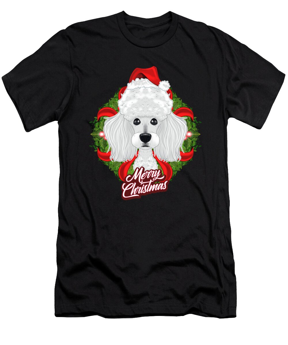 Poodle Lover I Merry Christmas Poodle Maximus Designs T-Shirt