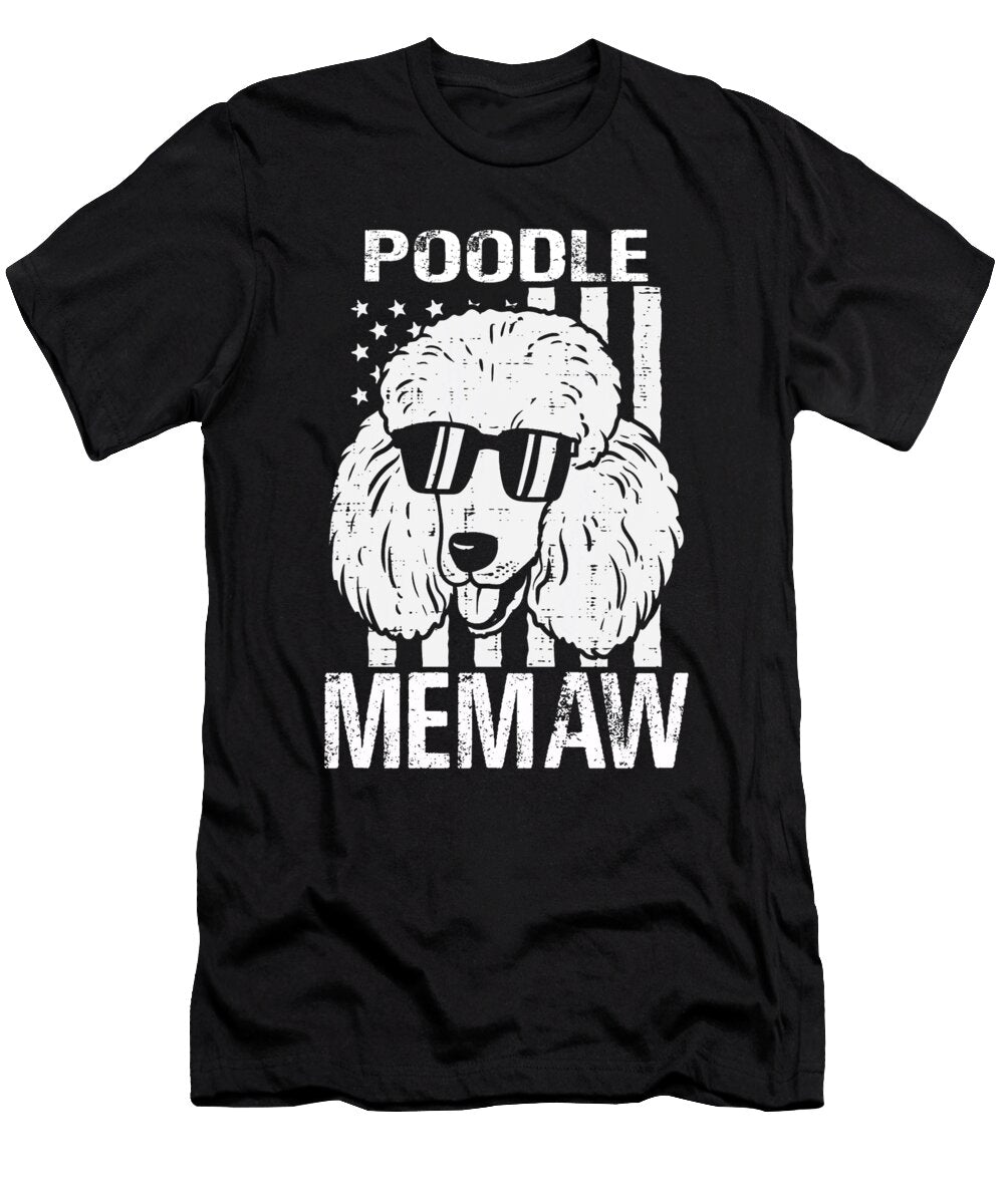Poodle Memaw USA Flag Patriotic Dhbubble T-Shirt