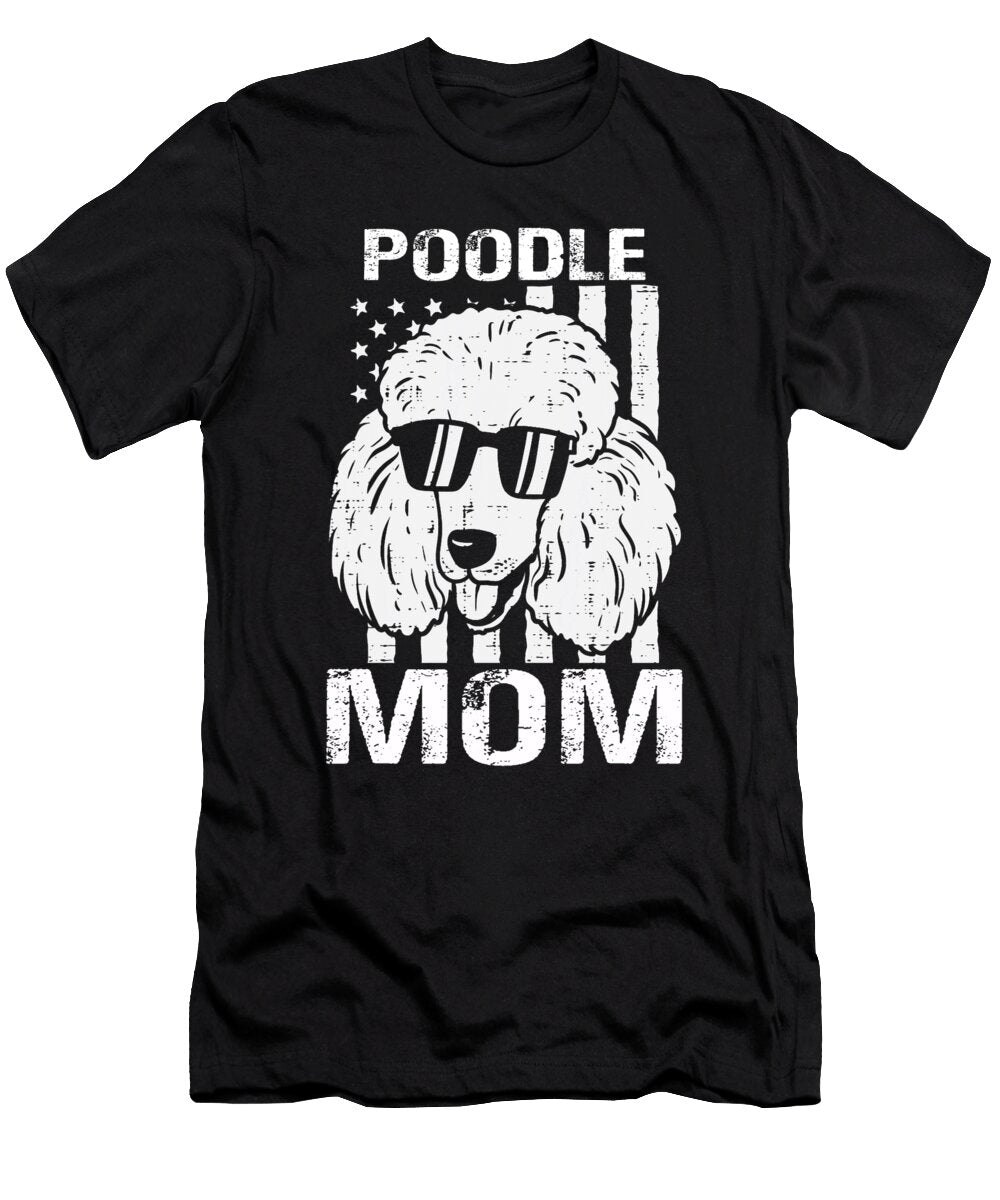 Poodle Mom USA Flag Patriotic Dhbubble T-Shirt
