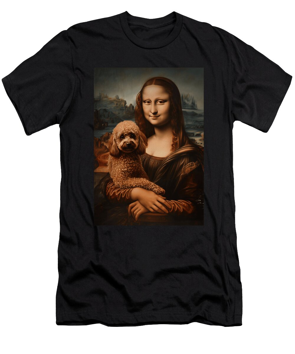 Poodle Mona Lisa Painting Art Dog Mom Dad for Zyneu Gangd T-Shirt