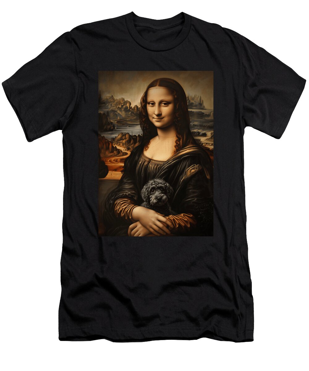 Poodle Mona Lisa Painting Art Dog Mom Dad Men Zyneu Gangd T-Shirt