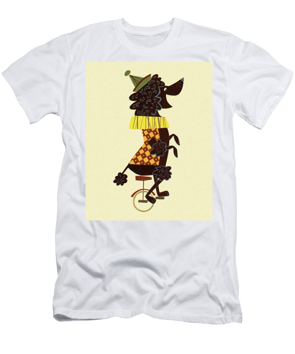 Poodle on a Unicycle Csa Images T-Shirt