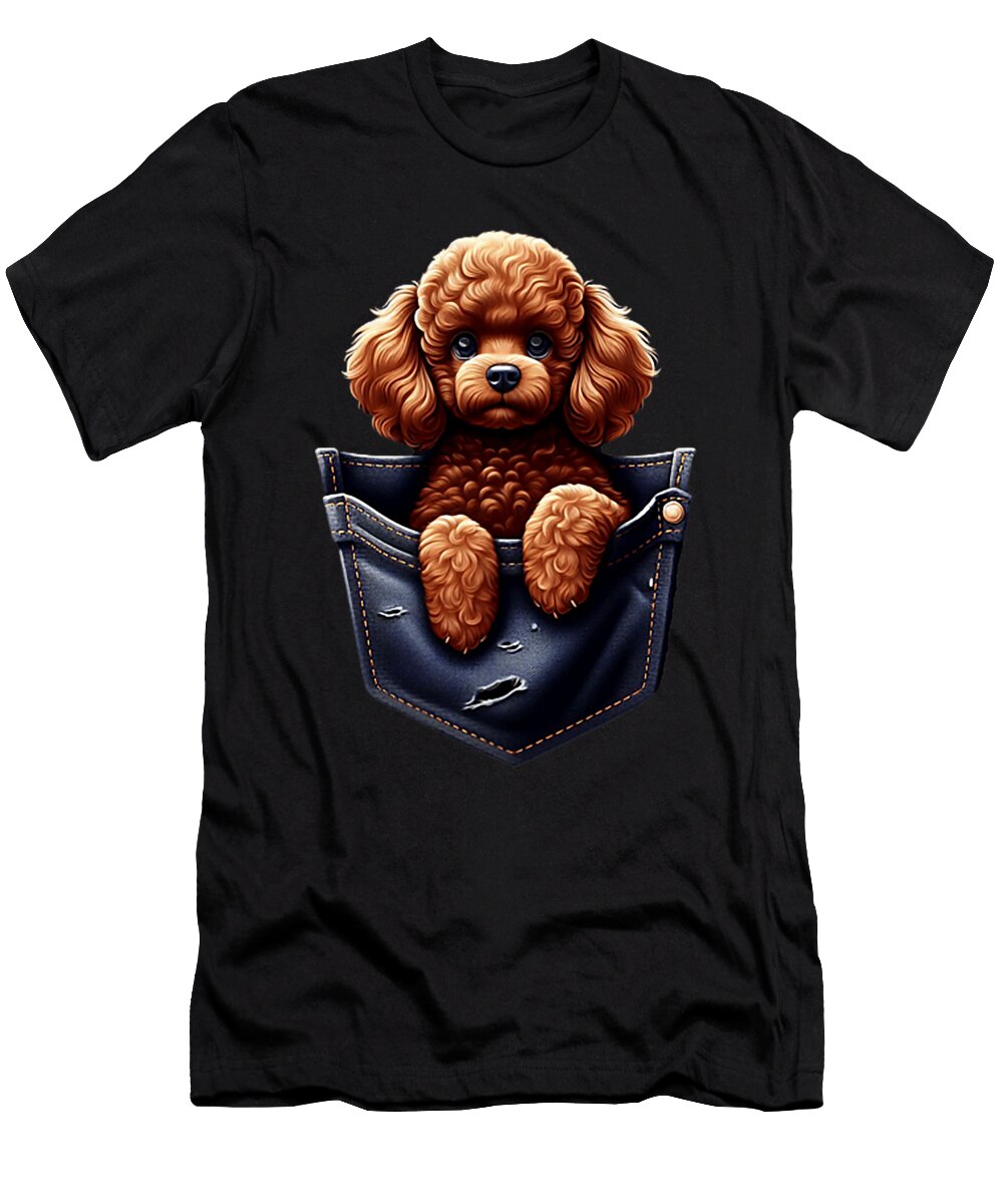 Poodle Pocket Funny Dog Puppy Pet Animal Lover Sophie Eleanor T-Shirt