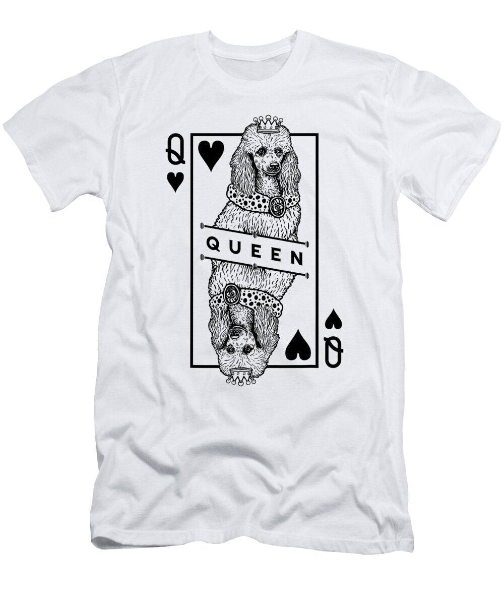 Poodle Queen of Hearts Funny Dog Lover Pop Art Studi Alex T-Shirt
