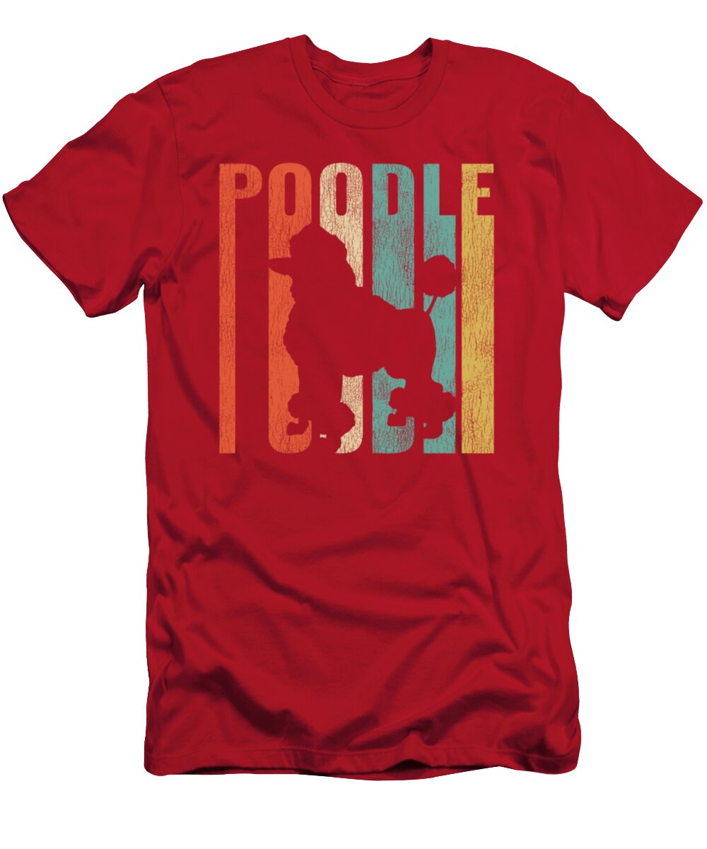 Poodle Retro 1970s Dog Silhouette Cracked Tinh Tran Le Thanh T-Shirt