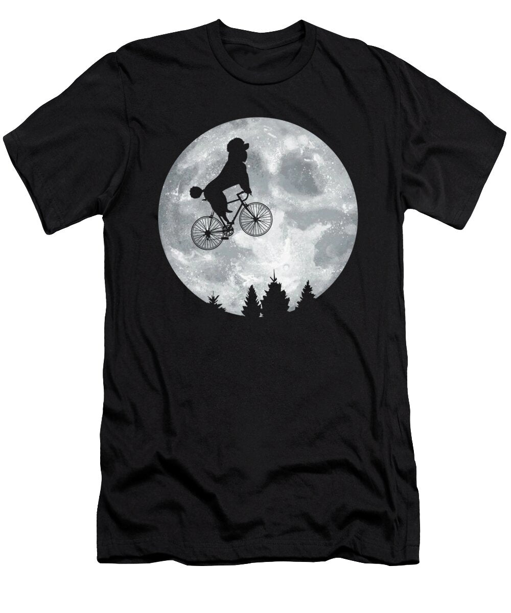 Poodle Riding Moon Bike Halloween Lunar Cycling Wowshirt T-Shirt