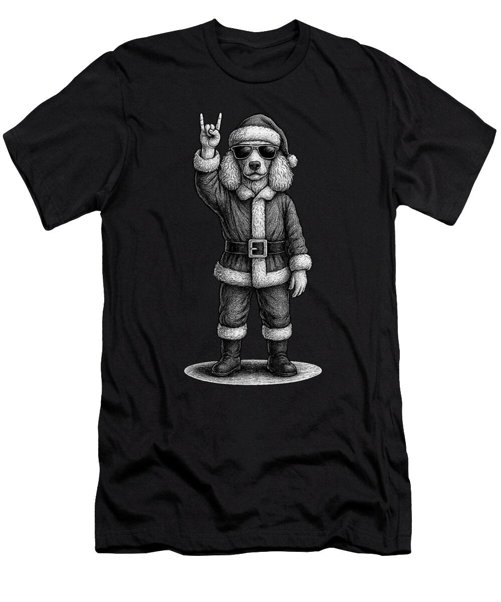 Poodle Rock Music Christmas Dog Lover Yah Lishr T-Shirt