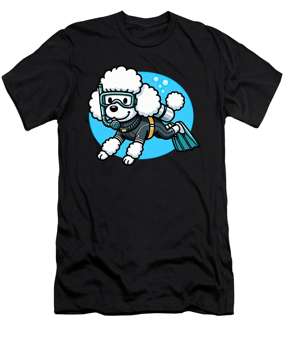 Poodle Scuba Diving Funny Dog Snorkeling Yah Lishr T-Shirt