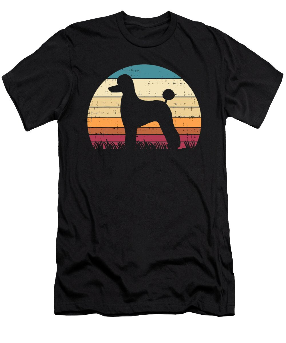 Poodle Silhouette Sunset Vintage Pet Dog Lover Owner Gift Dhbubble T-Shirt
