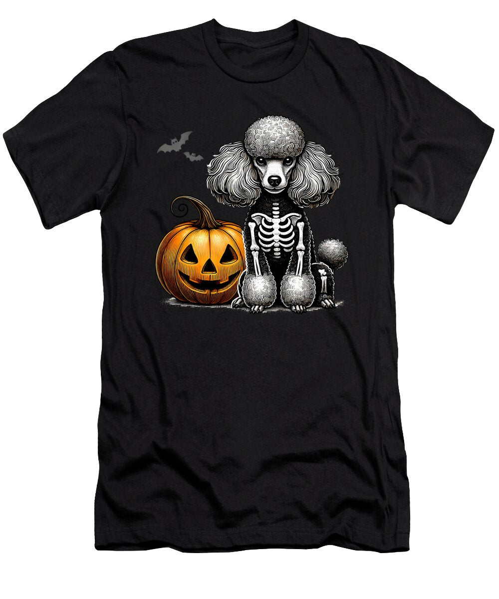 Poodle Skeleton Funny Dog Halloween Yah Lishr T-Shirt