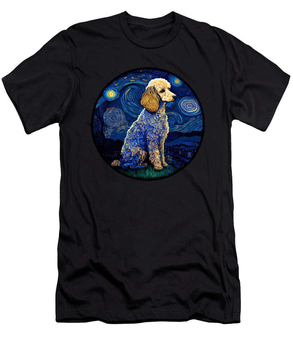 Poodle Starry Night Van Gogh Poodle Mom Dad 1 Zyneu Gangd T-Shirt