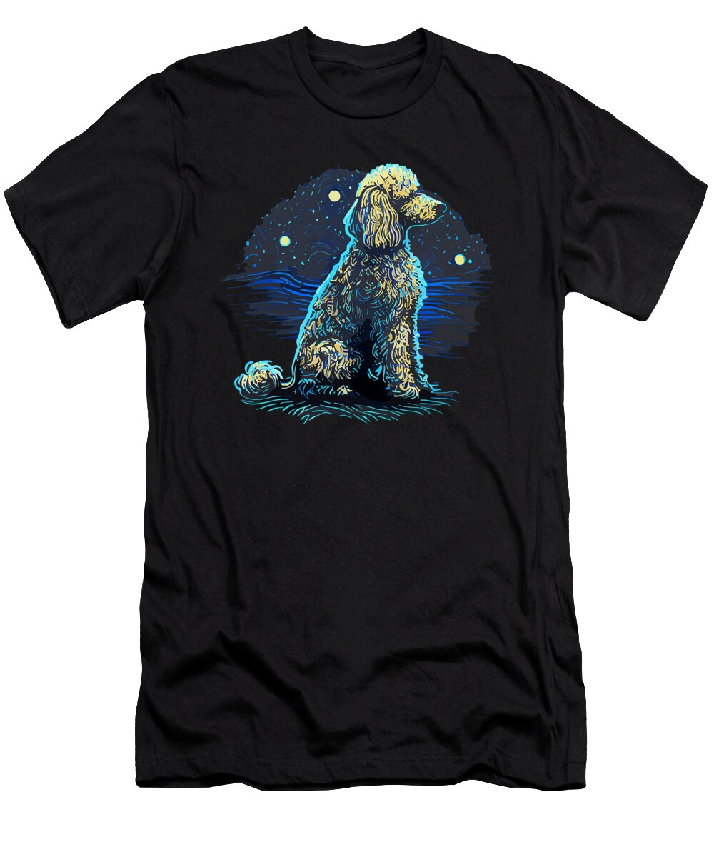 Poodle Starry Night Van Gogh Poodle Mom Dad Zyneu Gangd T-Shirt