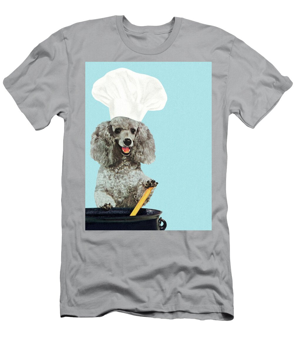 Poodle Wearing Chelfs Hat and Stirring Pot Csa Images T-Shirt