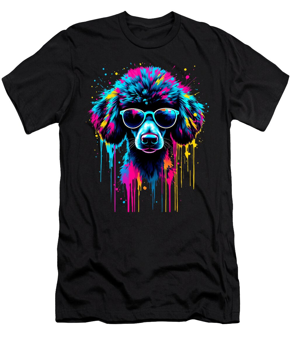 Poodle Wearing Sunglasses Colorful Pop Art Lover Studi Alex T-Shirt