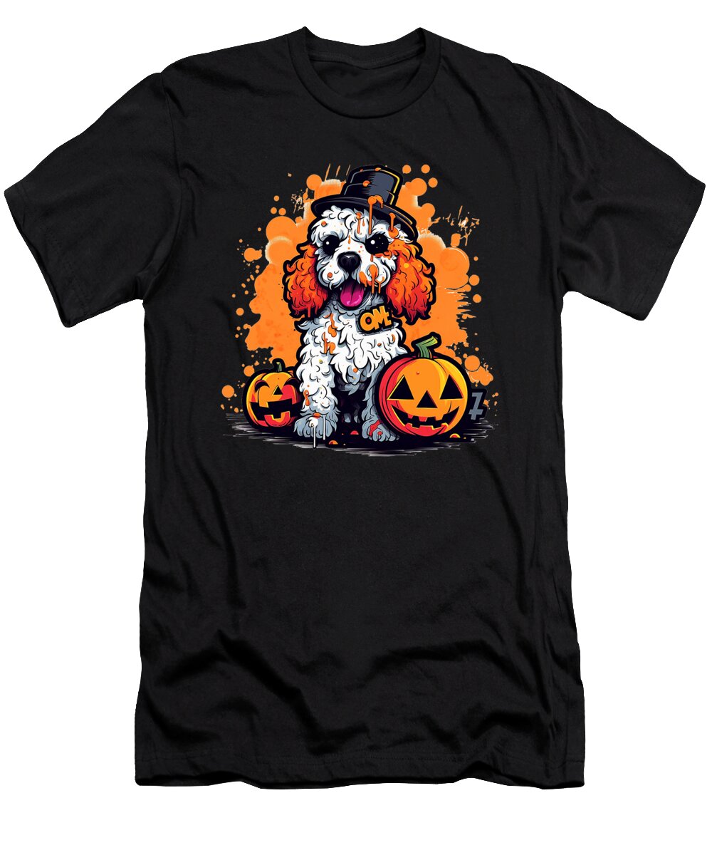 Poodle Zombie Halloween Costume Dog Puppy Men Zyneu Gangd T-Shirt