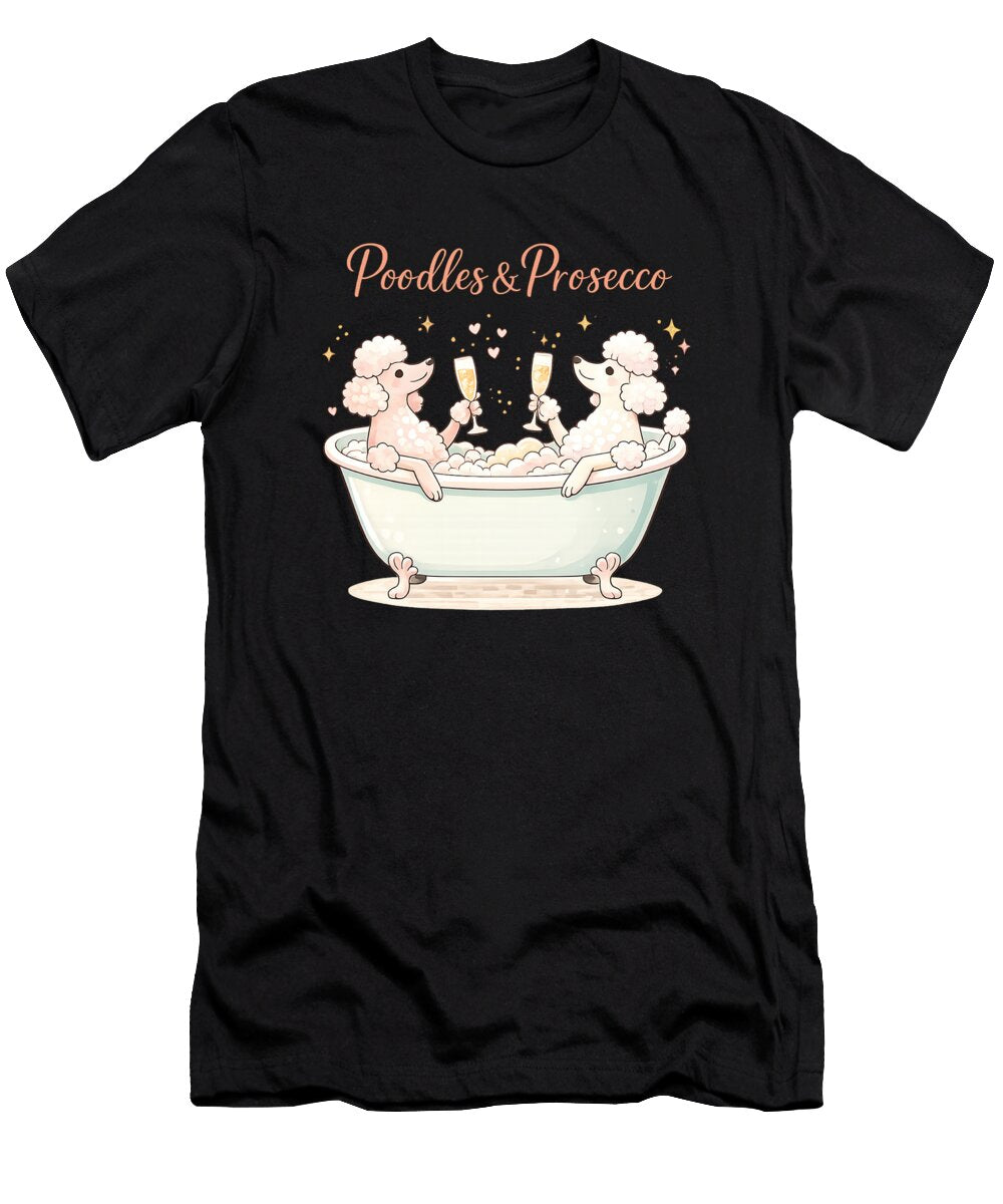 Poodles Relaxing with Prosecco Sku 202602241 Robert Thomas T-Shirt