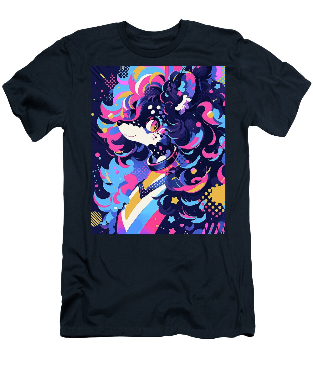 Pop Art Anime Poodle Dog 001 Victoria Sasuke Victoria Sasuke T-Shirt