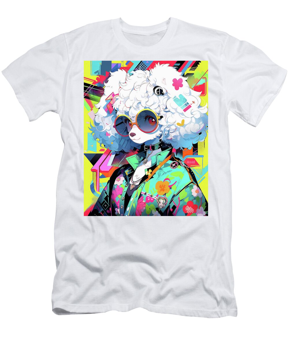 Pop Art Anime Poodle Dog 004 Victoria Sasuke Victoria Sasuke T-Shirt