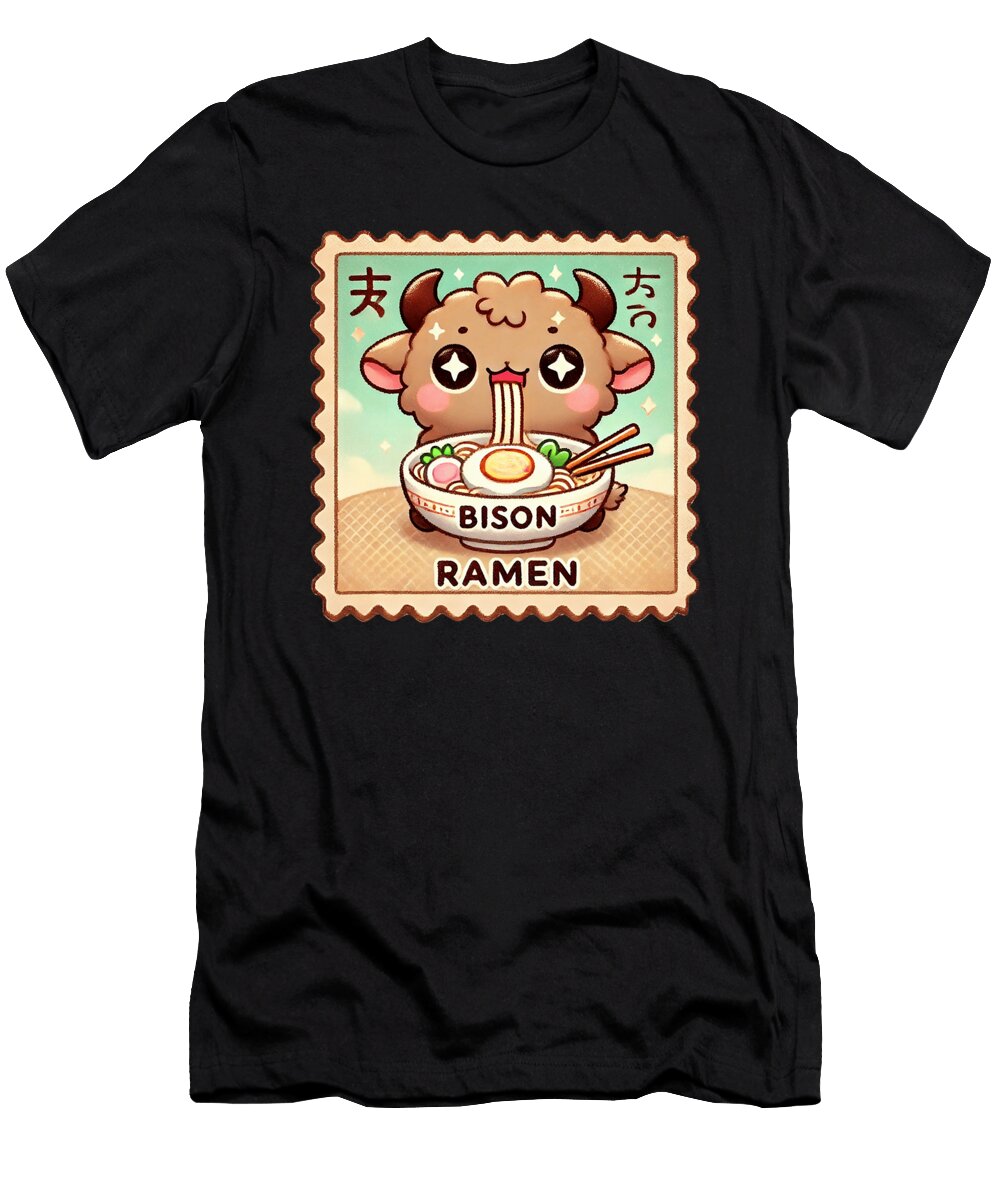 Pop Japanese Art Postage Stamp Noodles Cute Maisie Jackson T-Shirt