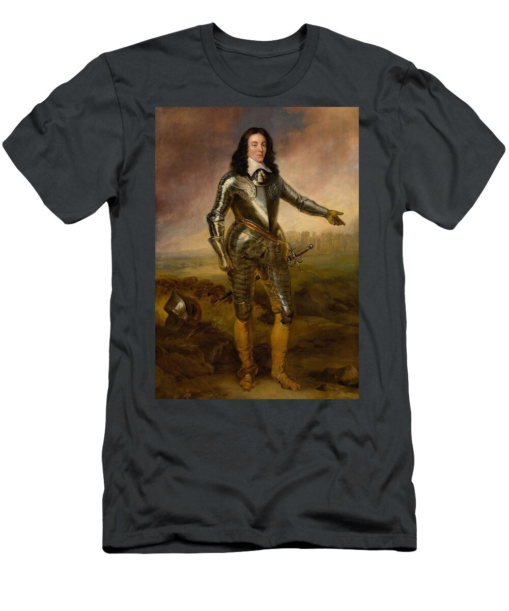 Portrait of a Gentleman Probably Captain Joseph Poole of Sykehouse Wearing Armor and Standing in a L English School T-Shirt