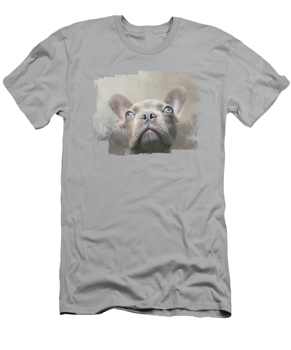Portrait of a Gray French Bulldog Two Elisabeth Lucas T-Shirt