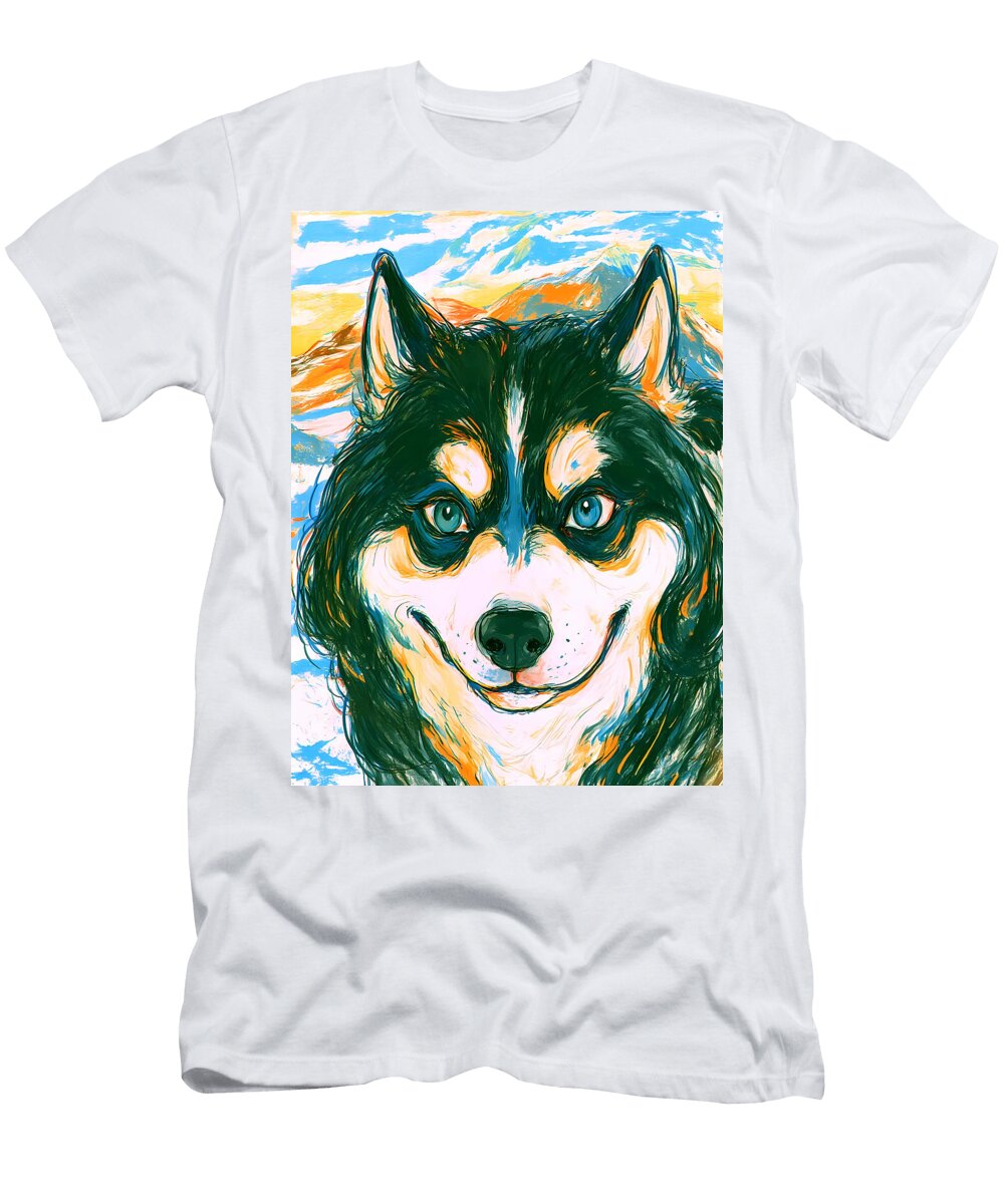 Portrait of a Siberian Husky Long Shot T-Shirt