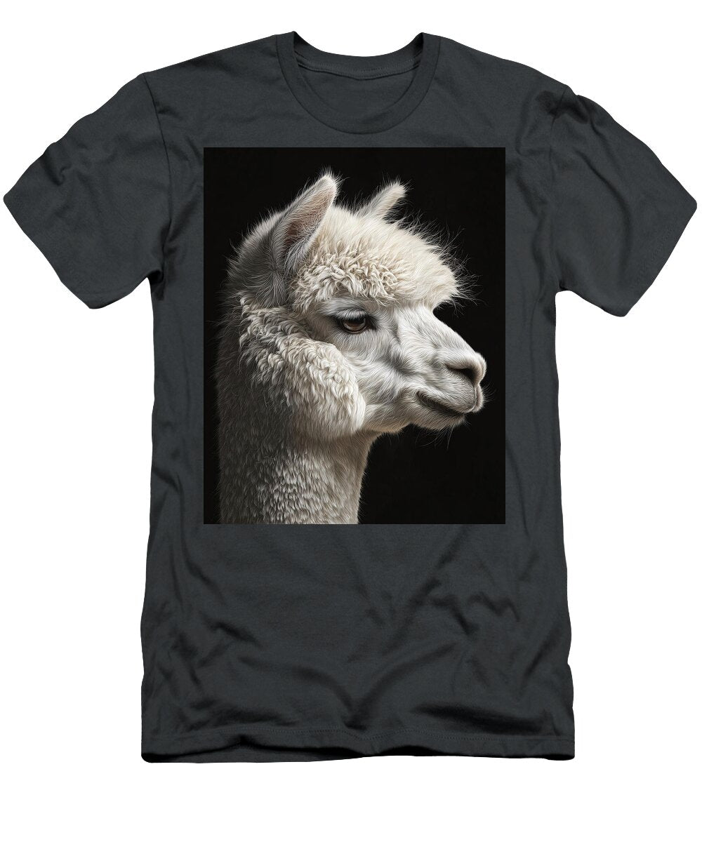 Portrait of a White Alpaca Athena Mckinzie T-Shirt